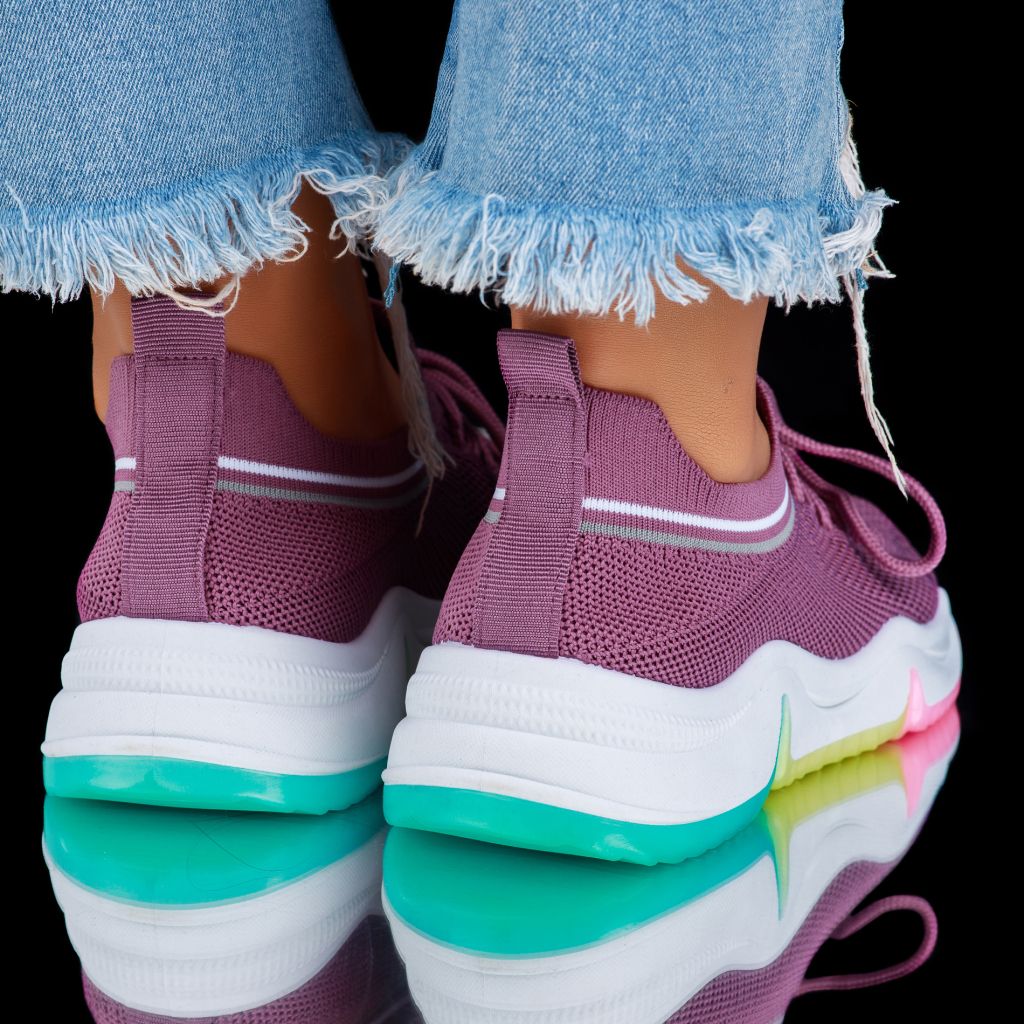 Дамски спортни обувки AlleСивоa лилаво #6873M