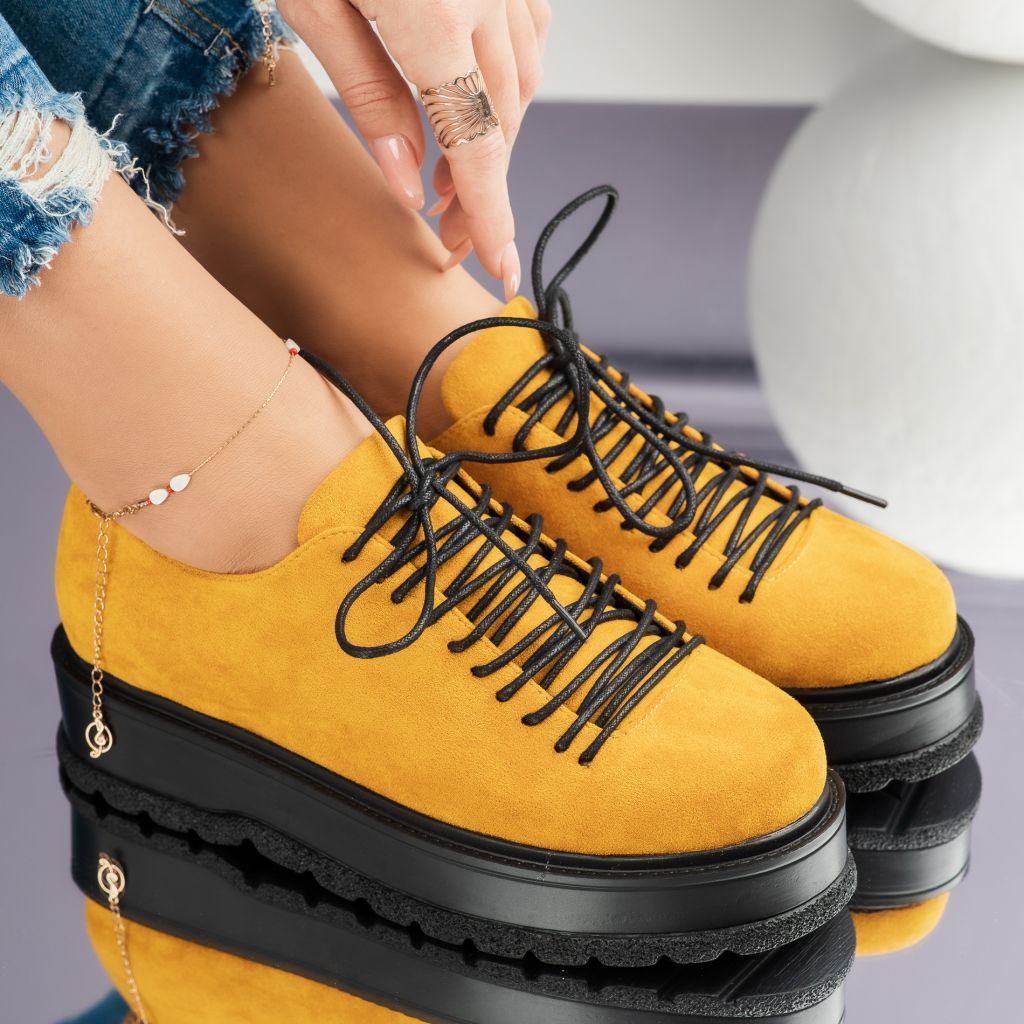 дамски ежедневни обувки Mika жълто #7176M