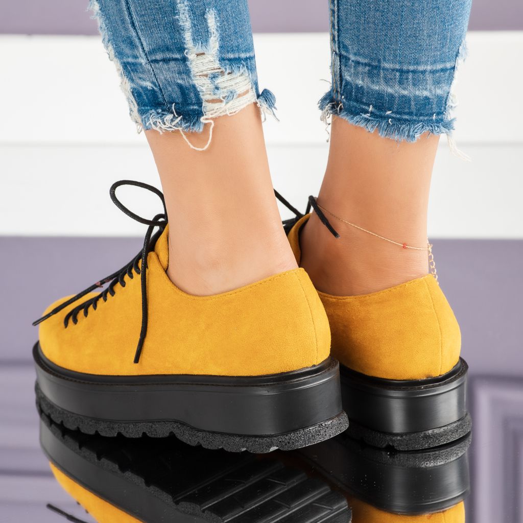 дамски ежедневни обувки Mika жълто #7176M
