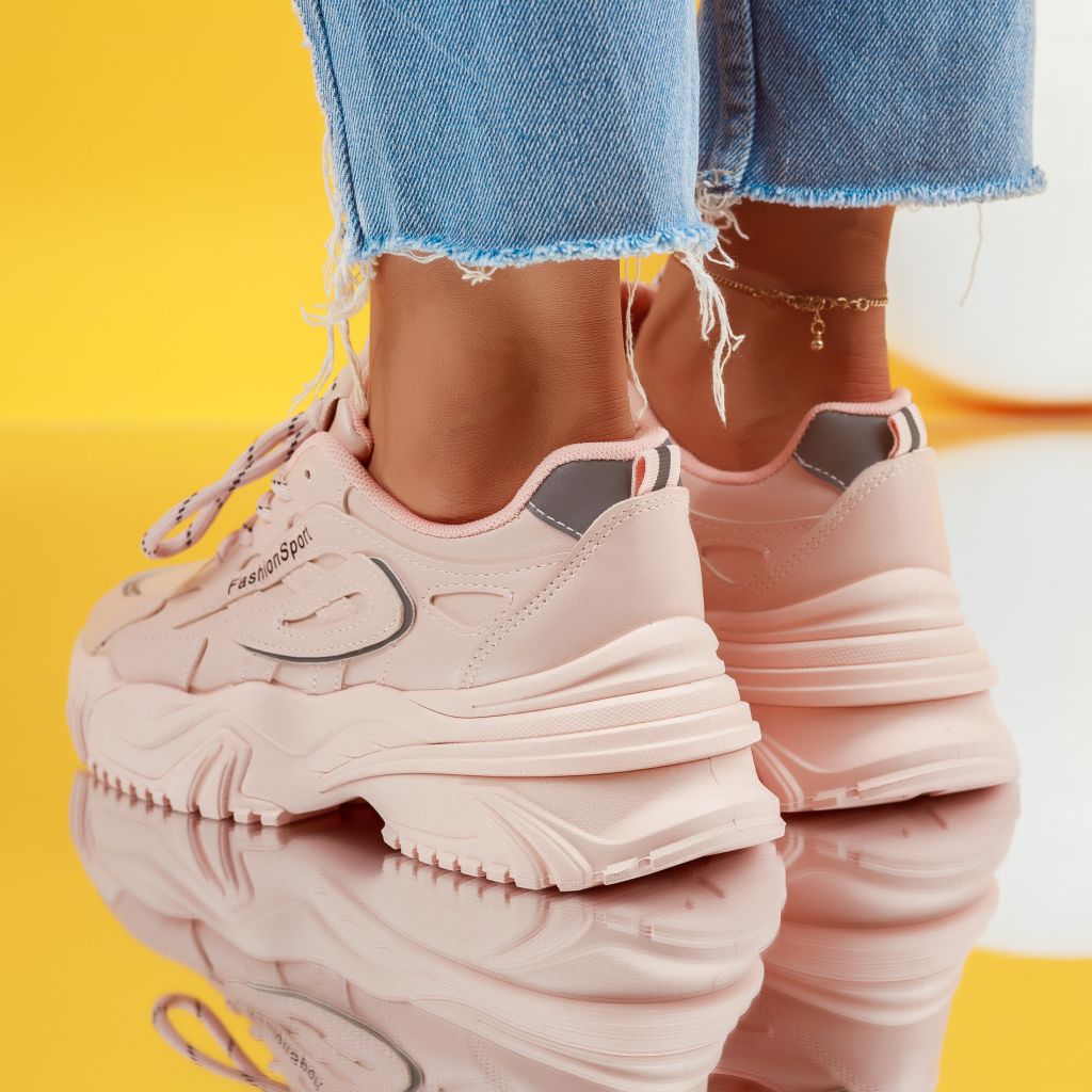Дамски спортни обувки Aroa Розово #6998M