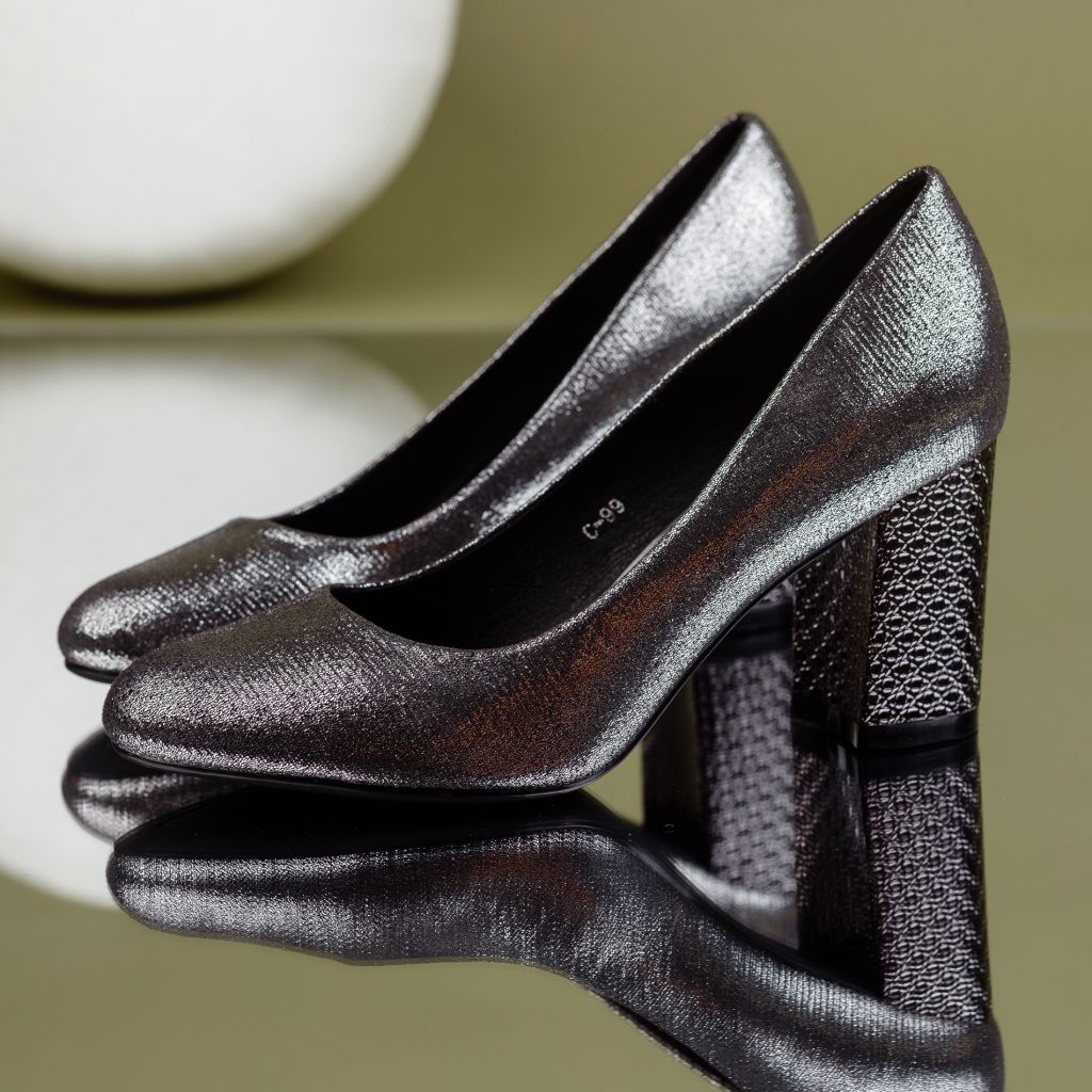 Дамски обувки на ток Kiara Сив #7058M
