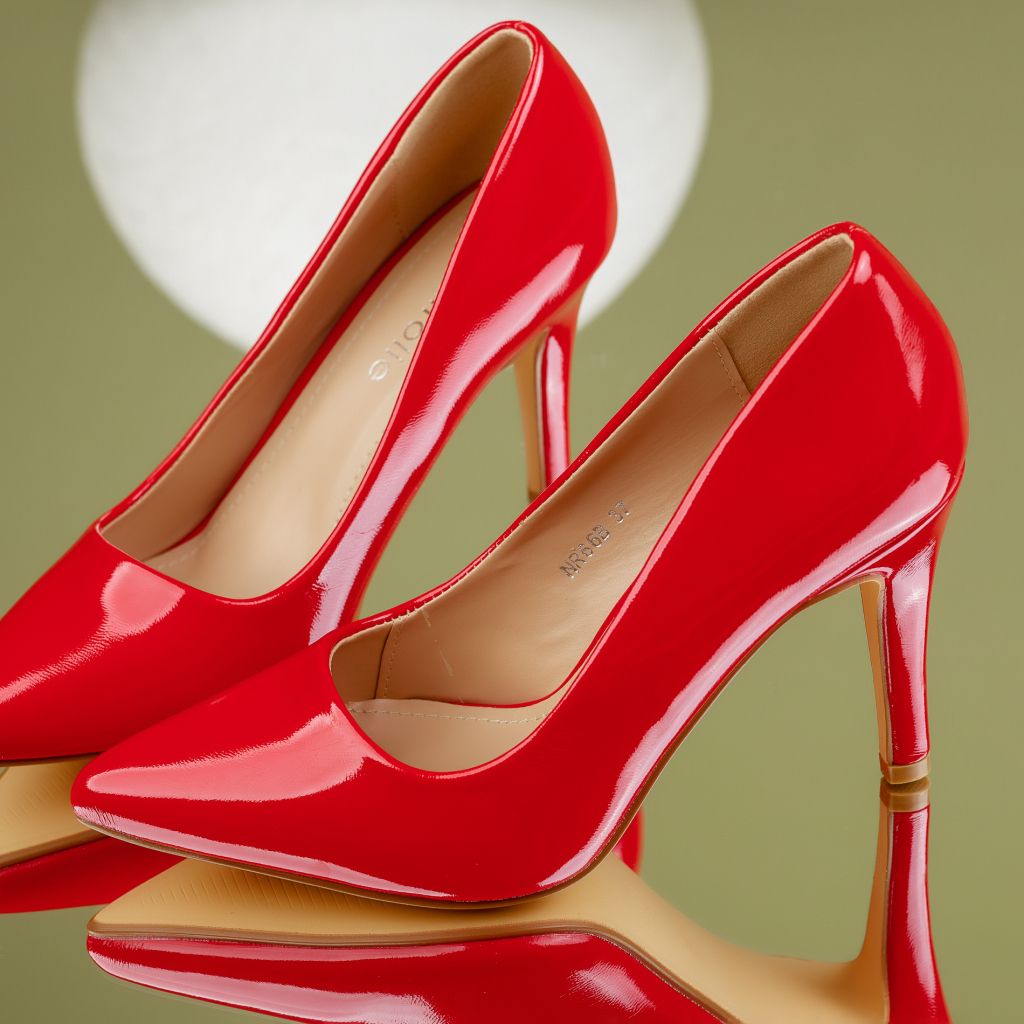 Pantofi Dama cu Toc Adana Rosii #7120M