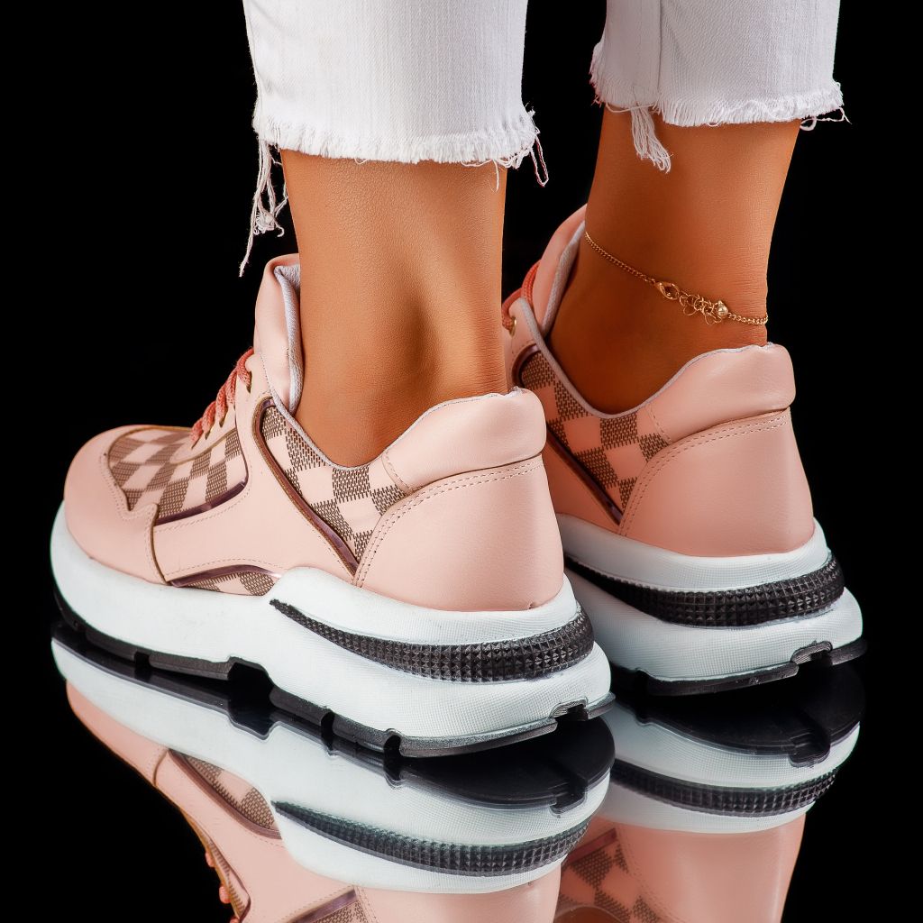 Дамски спортни обувки Edaline Розово #7453M