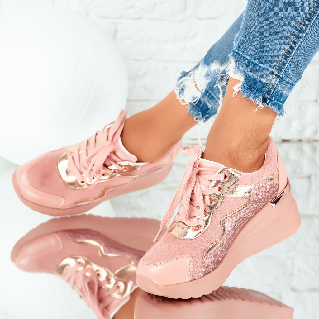 Дамски спортни обувки Anica Розово #7518M