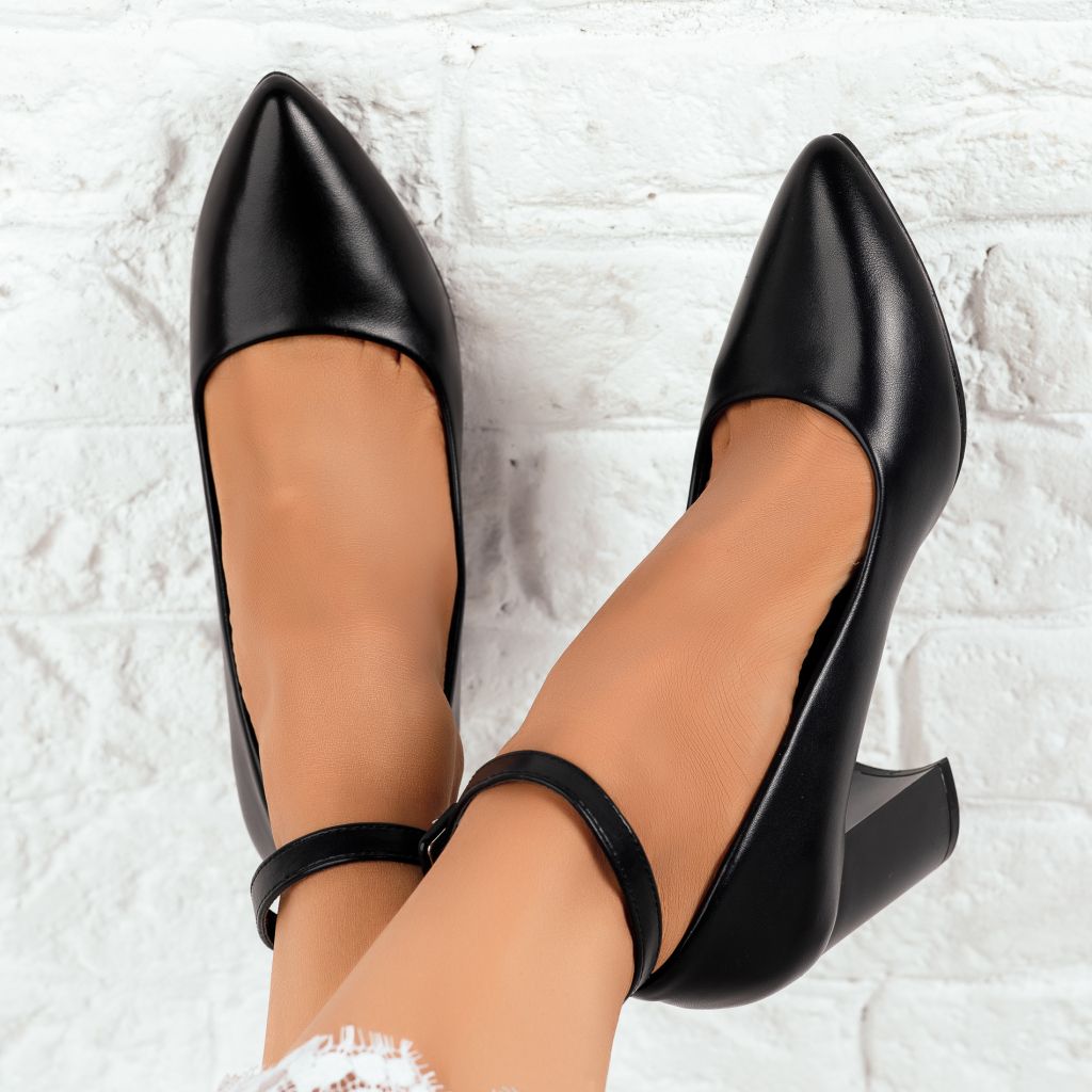 Magas sarkú cipő Fekete Callie #8021M