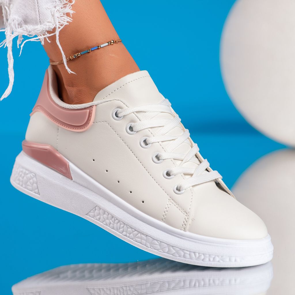 Дамски спортни обувки Sarah2  Бяло / Розово #9252