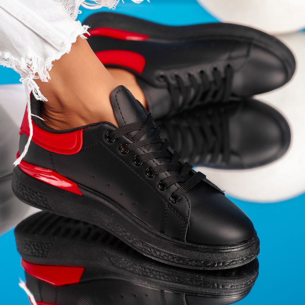 Дамски спортни обувки Sarah  Червен/черен #9251