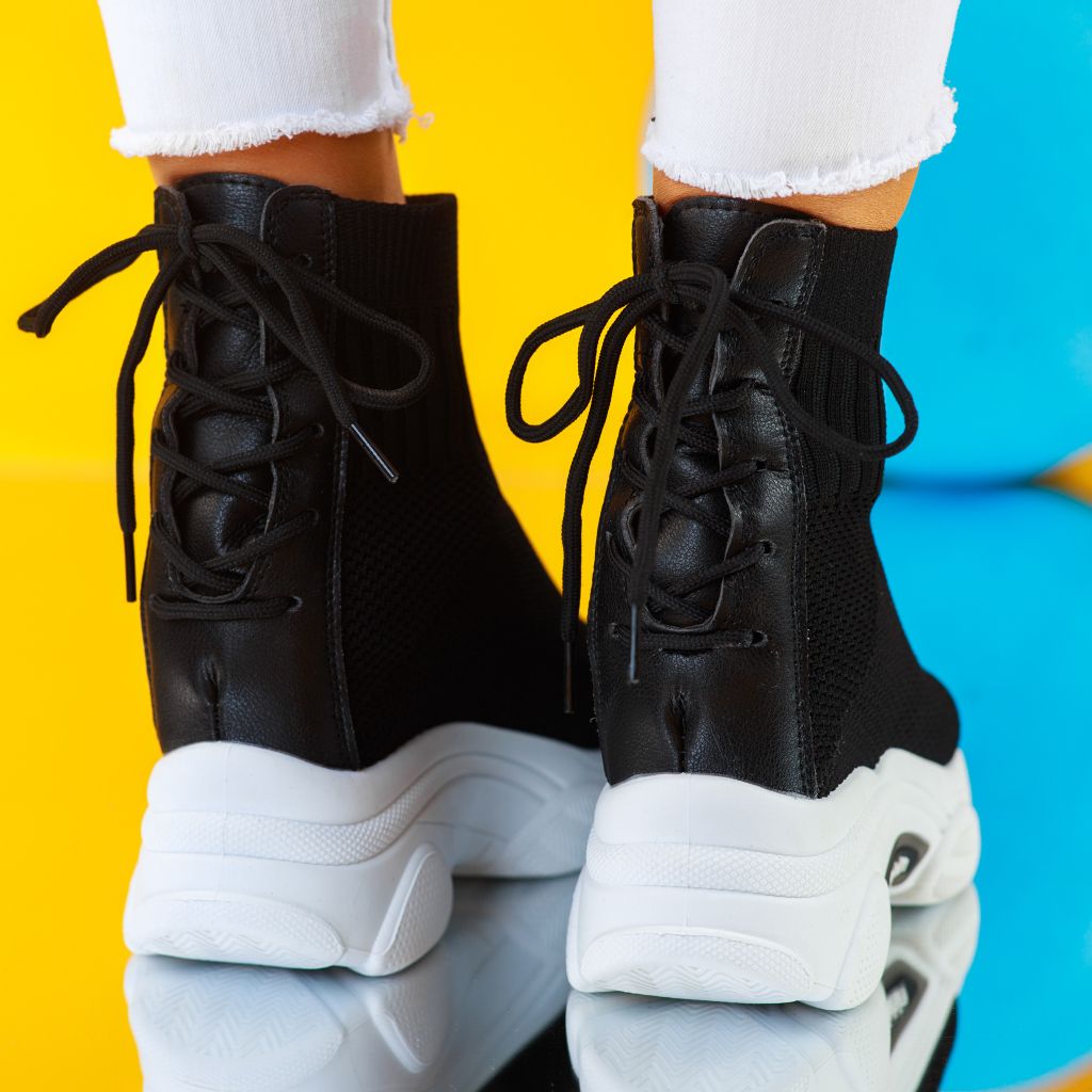 Дамски спортни обувки cu Platforma Josephine Черно и бяло #9514