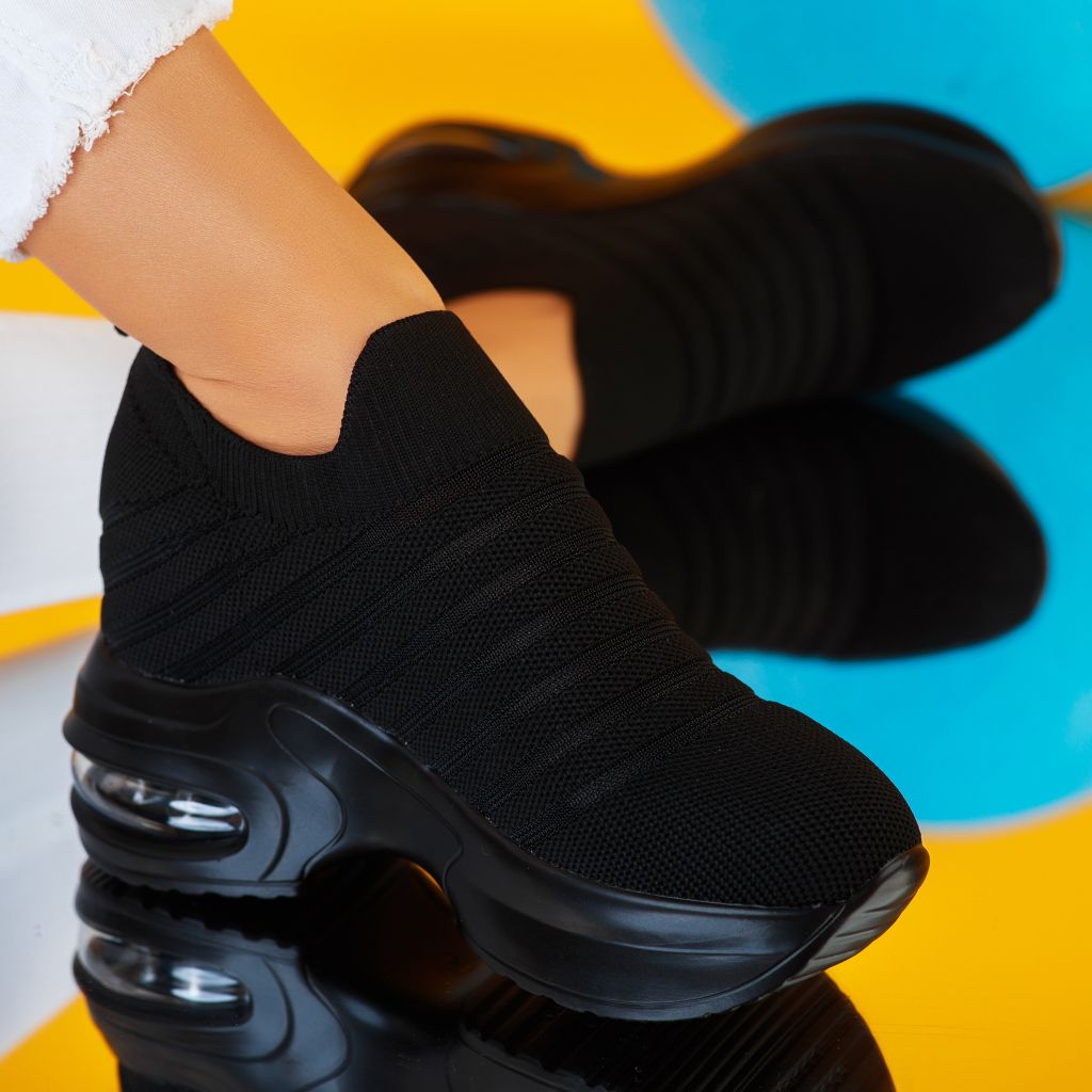 Дамски спортни обувки cu Platforma Maria2 Черен #9501