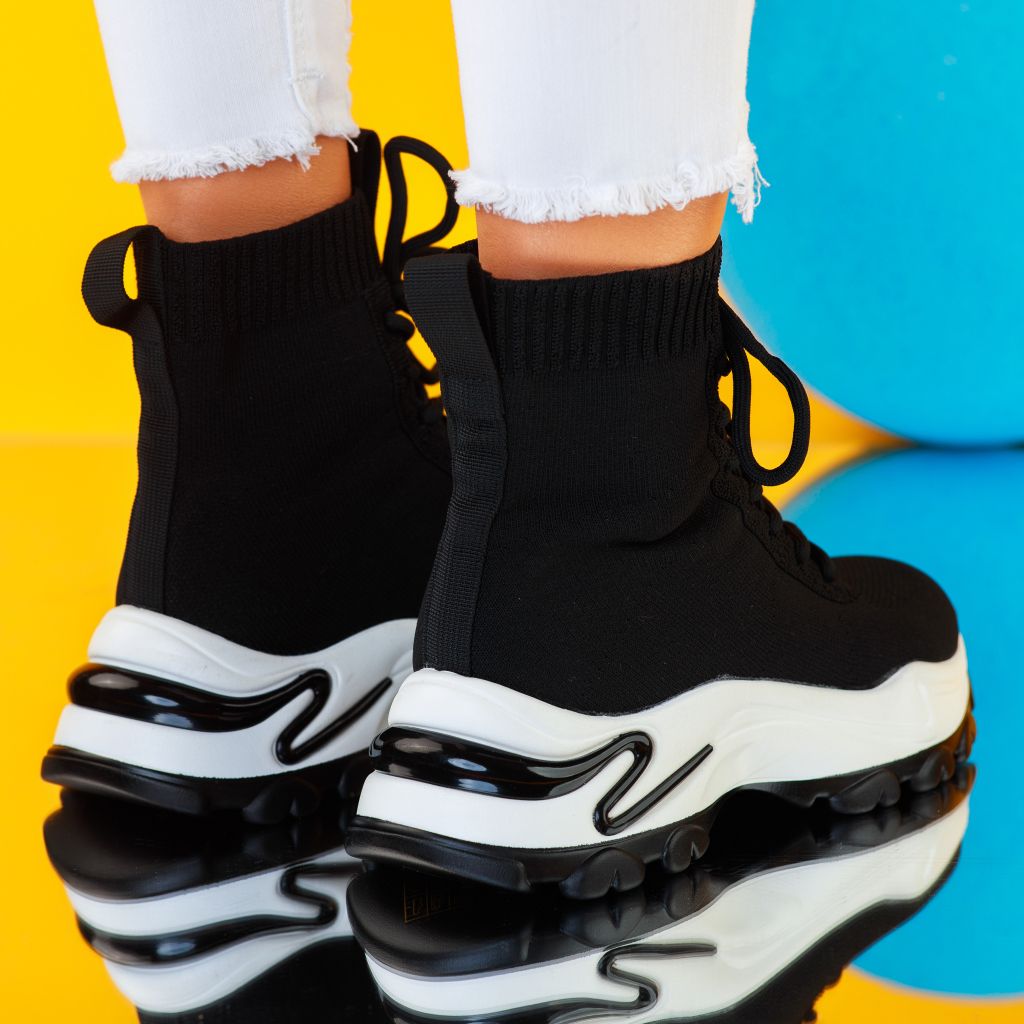 Дамски спортни обувки Hazel Черно бяла #9506