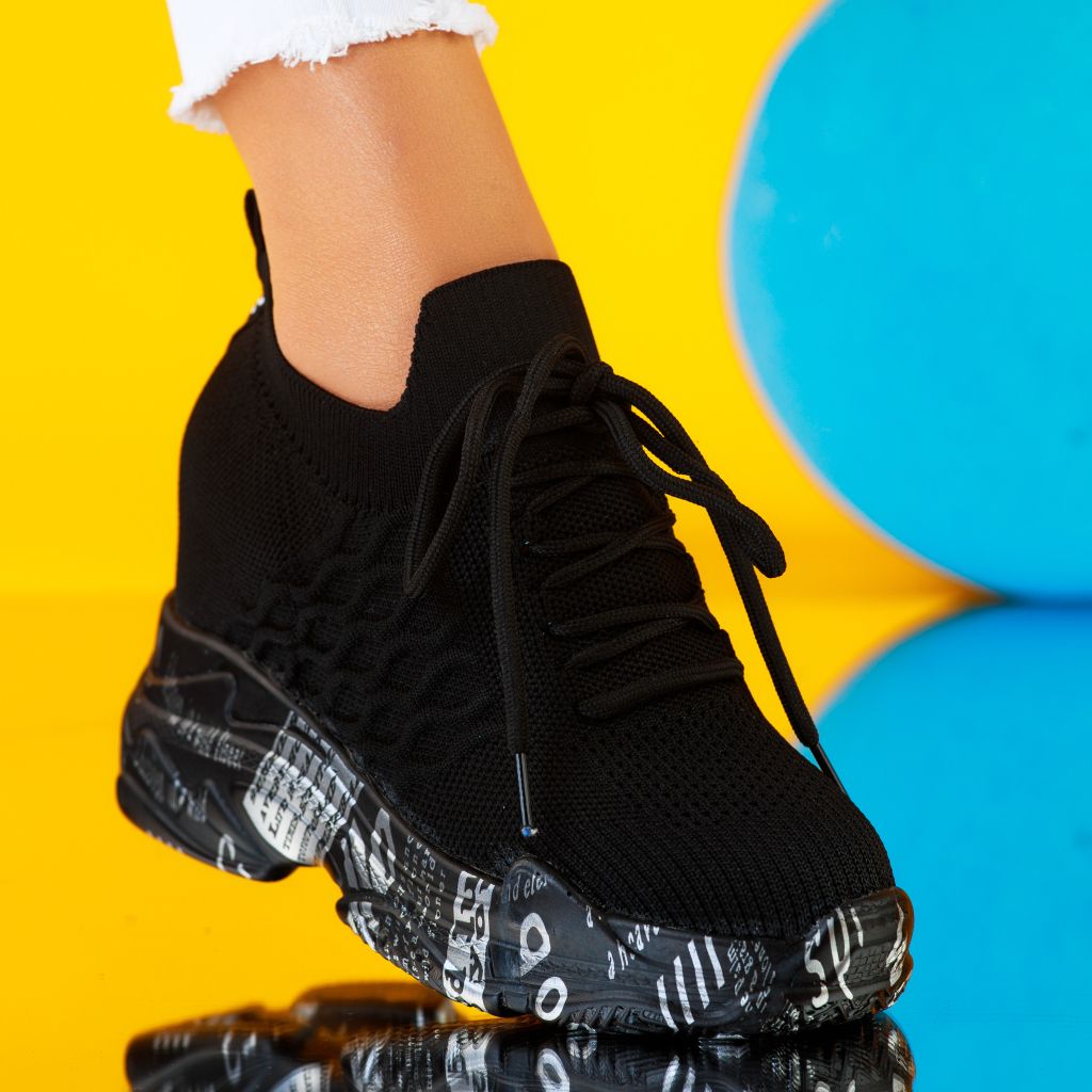 Дамски спортни обувки cu Platforma Ari Черен #9519