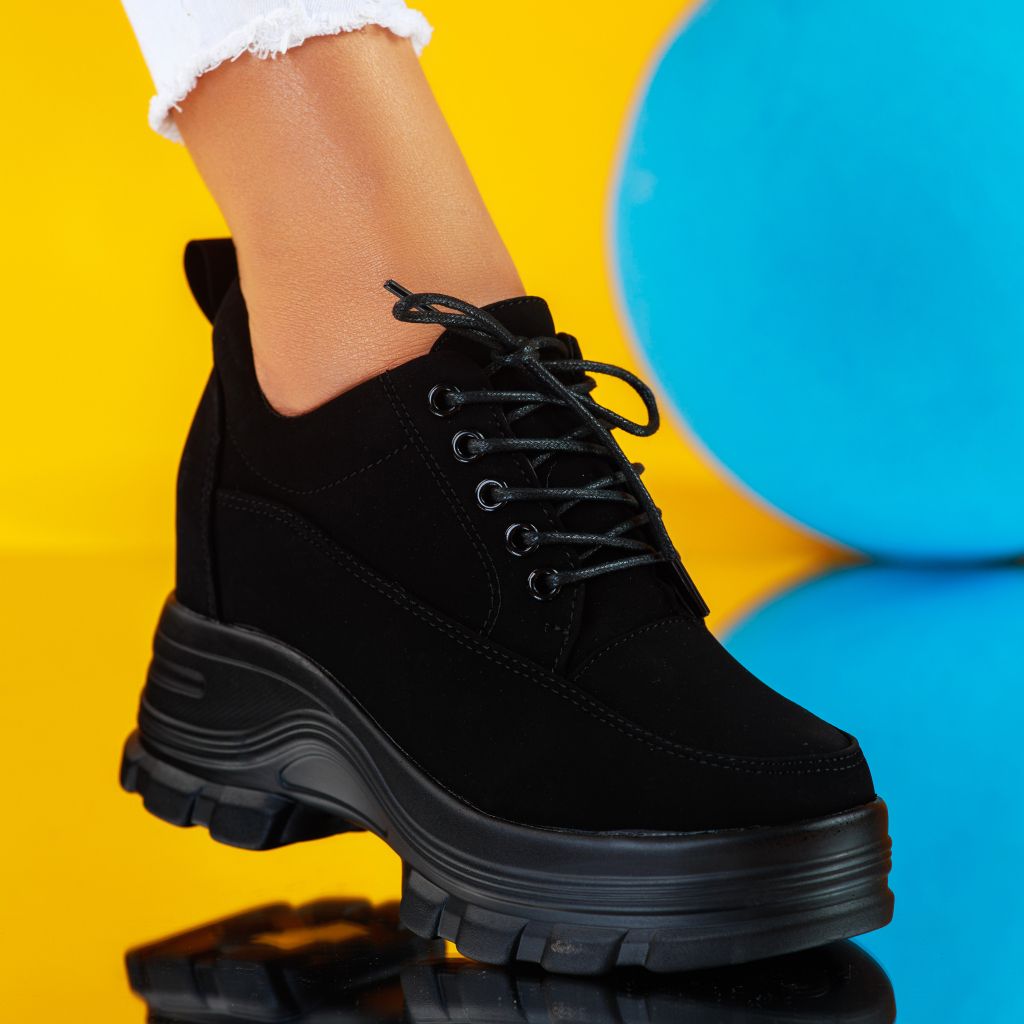 Дамски спортни обувки cu Platforma Serenity Черен #9512