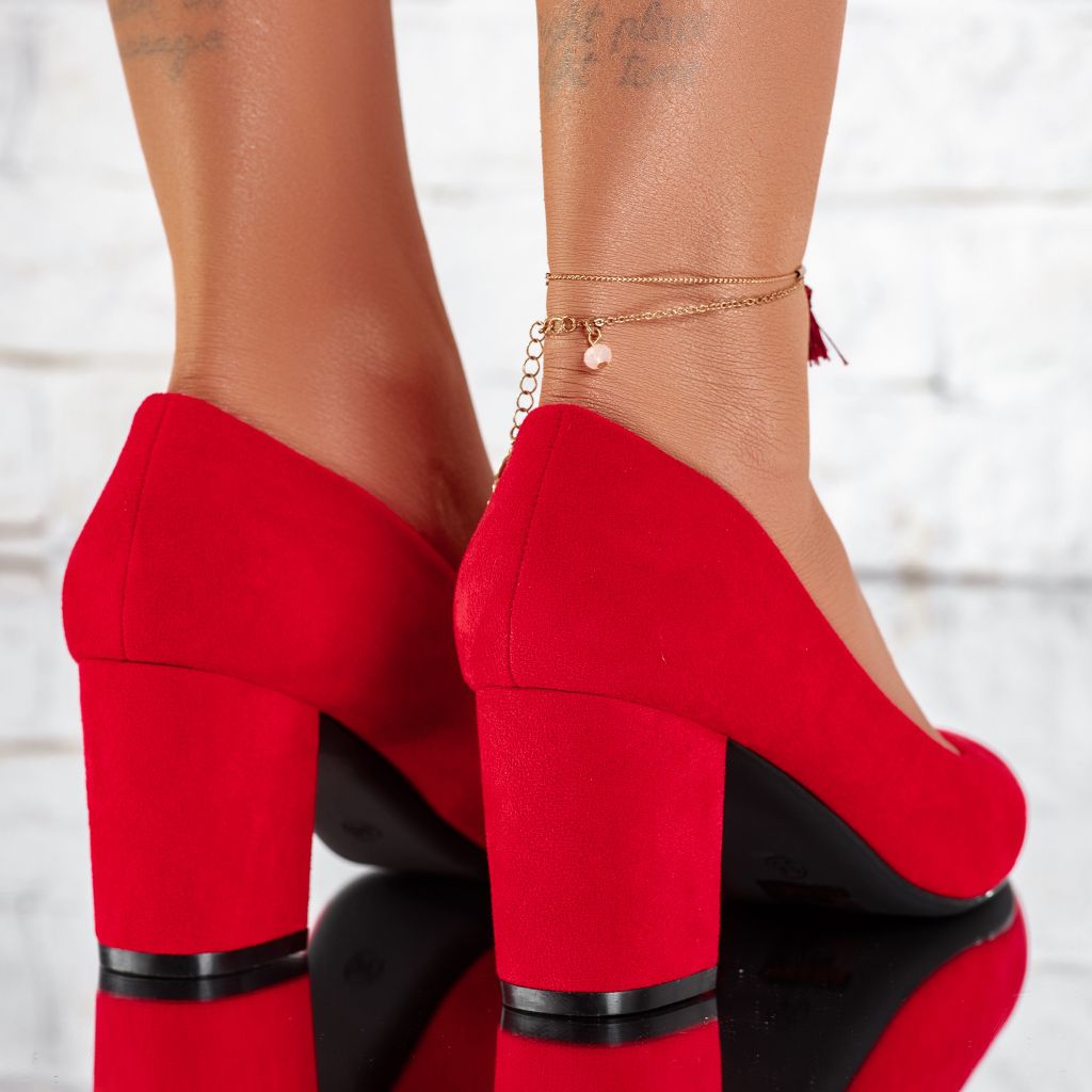 Дамски обувки с токчета Miller червен #9642