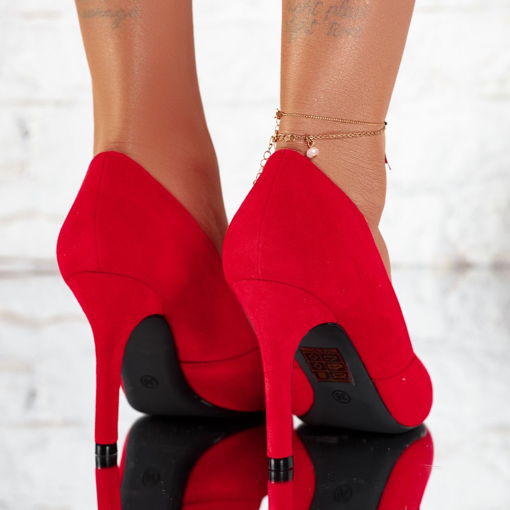 Дамски обувки с токчета Oslo червен #9605