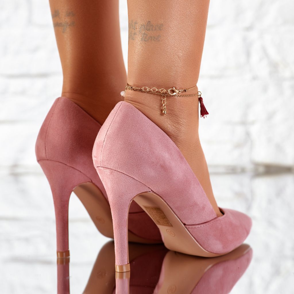 Дамски обувки с токчета Oslo розово #9603