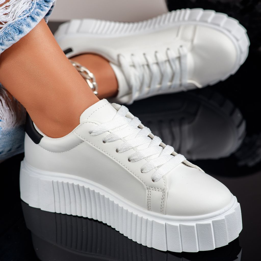 Дамски спортни обувки Crew бяло/Черен #9811