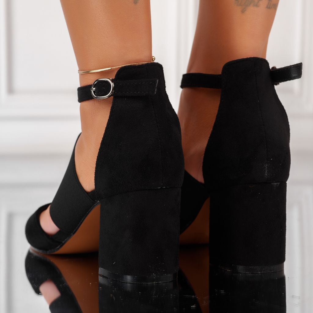 Дамски сандали на ток Cassidy Черен #10165