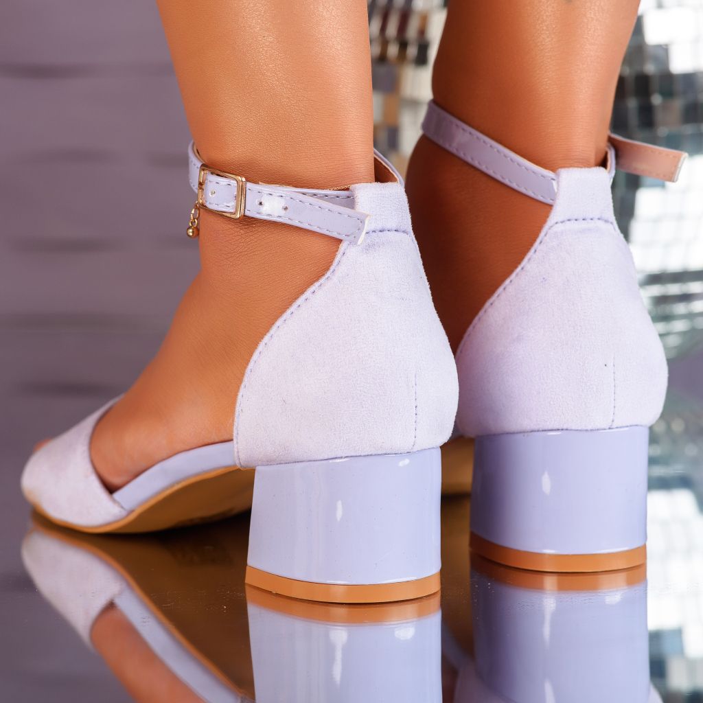 Дамски сандали с ток Saige лилаво #10341