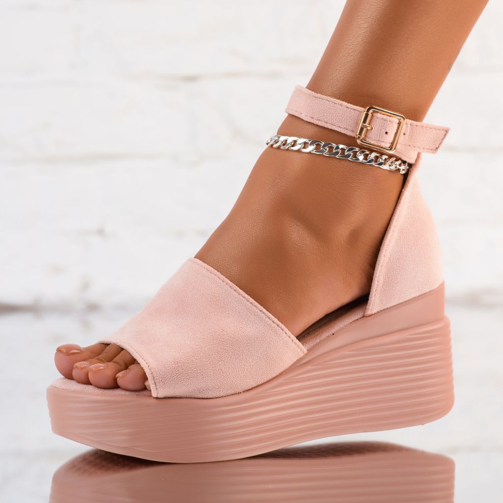 Дамски сандали с платформата Tyga розово #10254