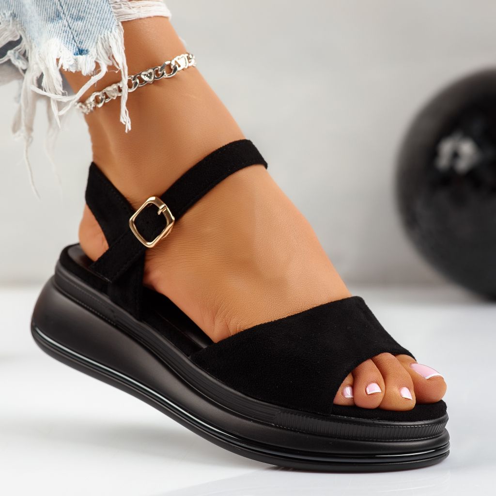 Дамски сандали на платформа Fall Черен #10824