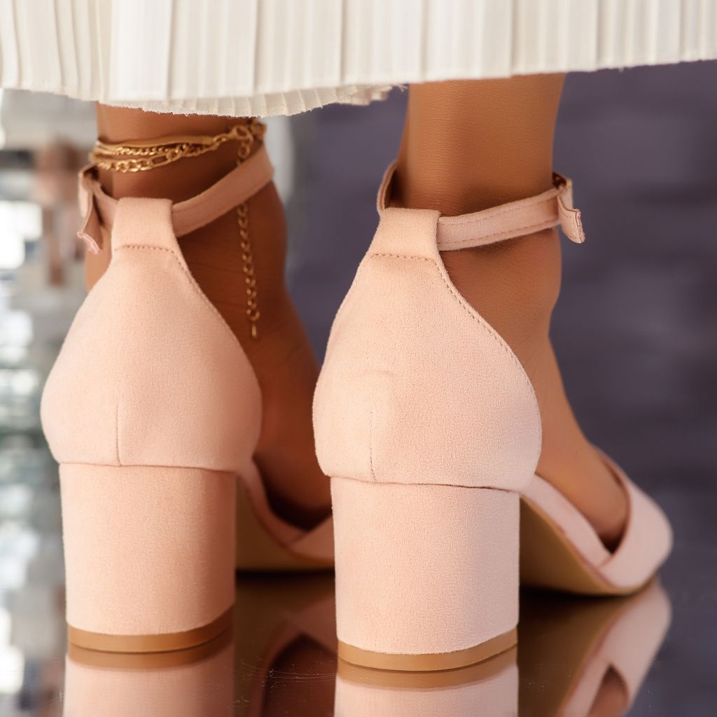 Дамски сандали на ток Riley розово #10670