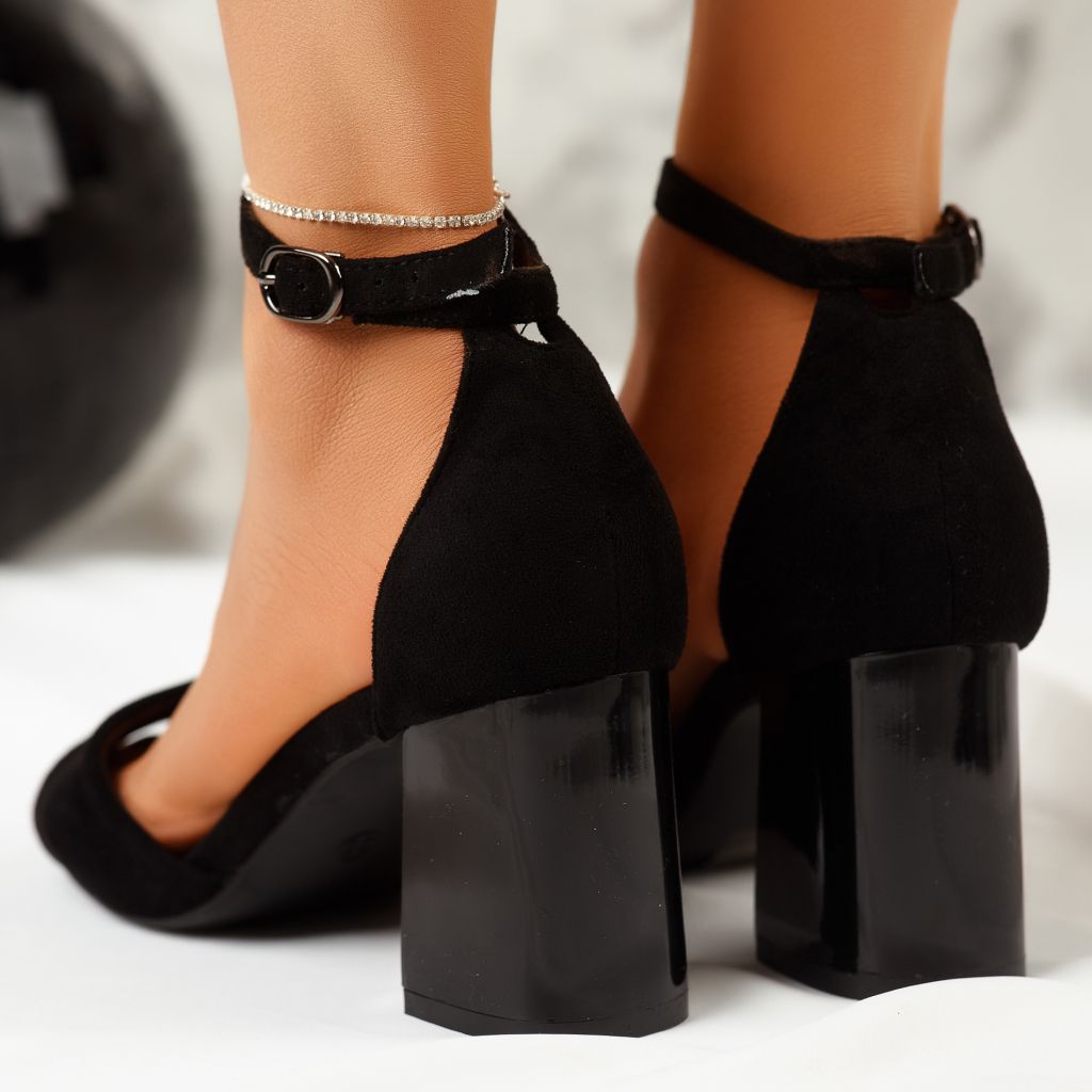 Дамски сандали с ток Isabelle черен #10905