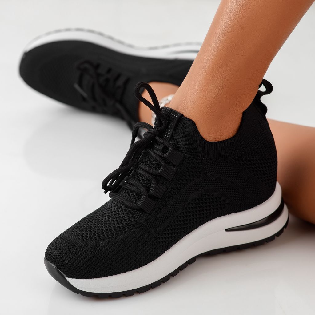 Дамски спортни обувки cu Platforma Alessia Черен #11642