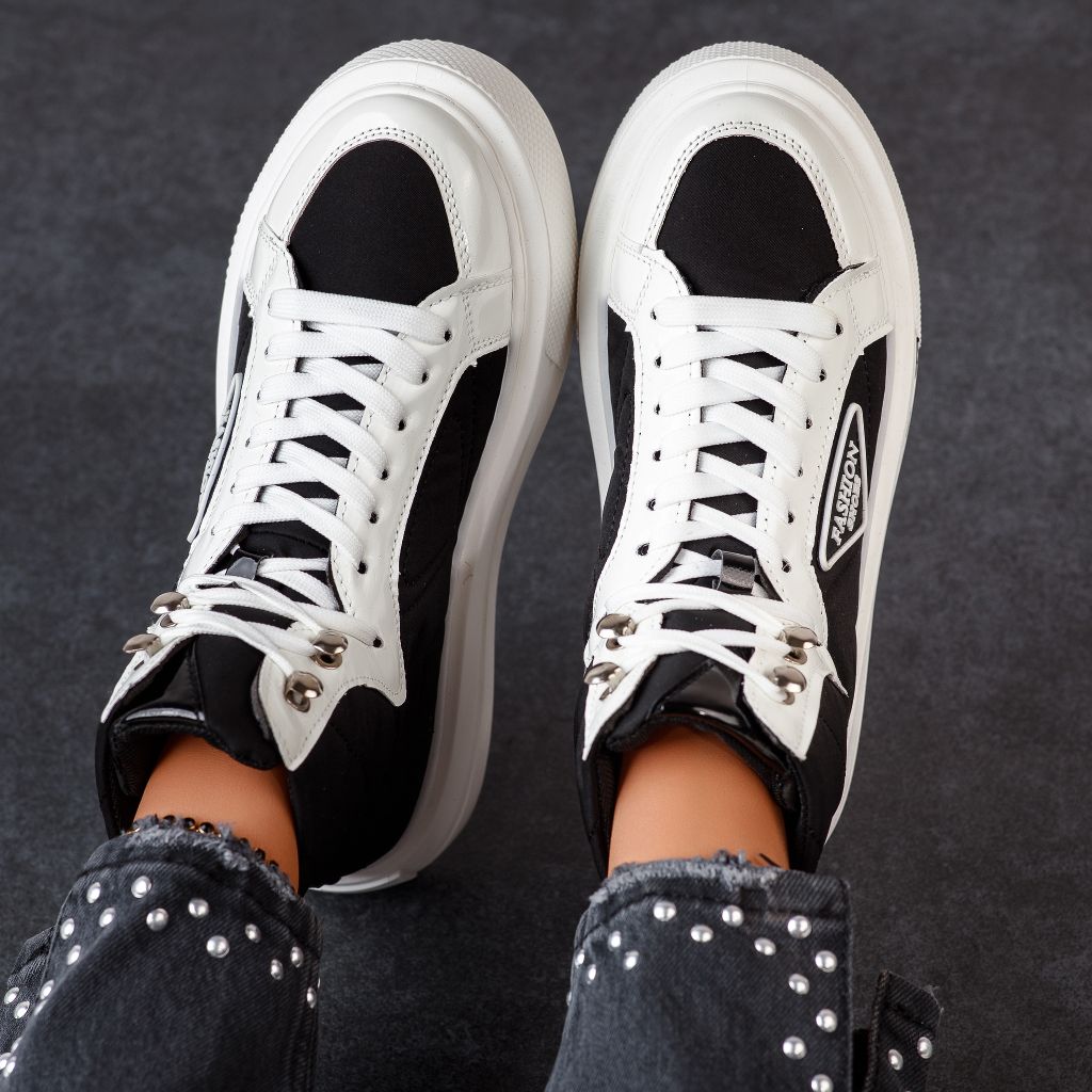 Дамски спортни обувки Benny Бяло/черен #12071