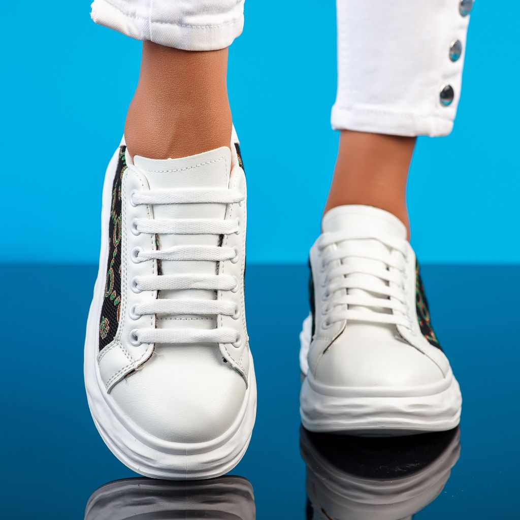 Дамски спортни обувки Rona Бяло/черен #12026