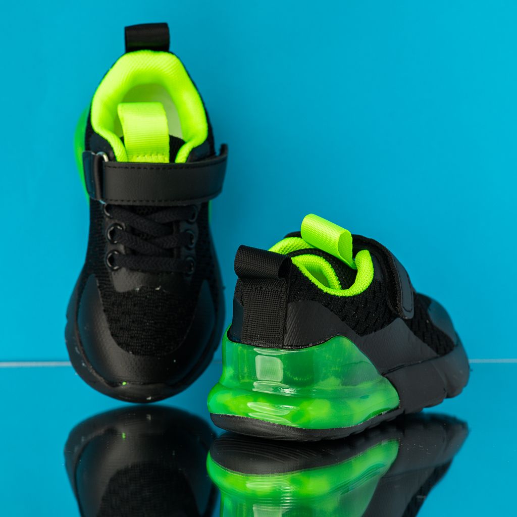 Спортни обувки за деца Emery черен/зелено #12269