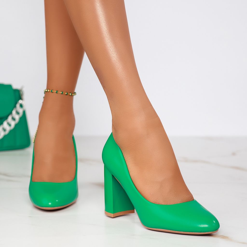 Дамски обувки с ток Vicky зелено #12401