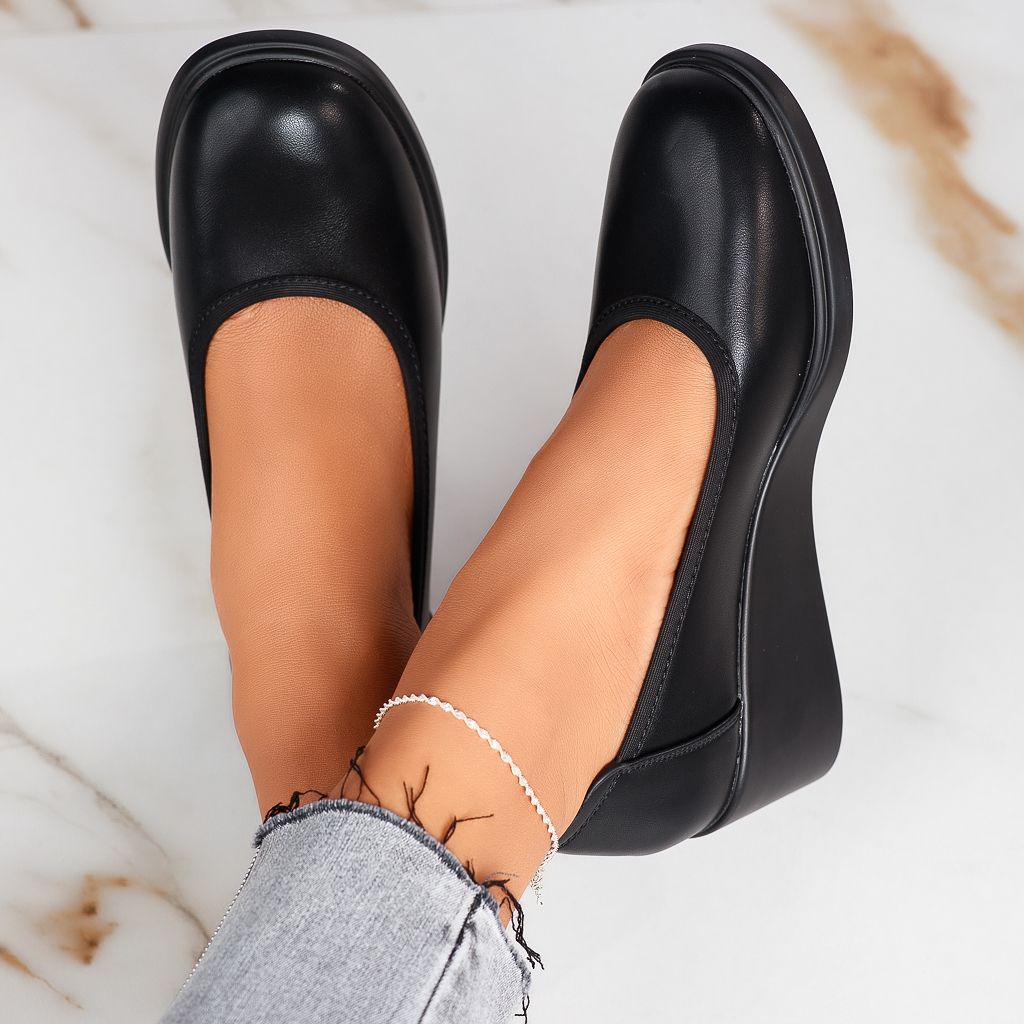 Rhodos Női Fekete Alkalmi Cipő Platformmal #12336