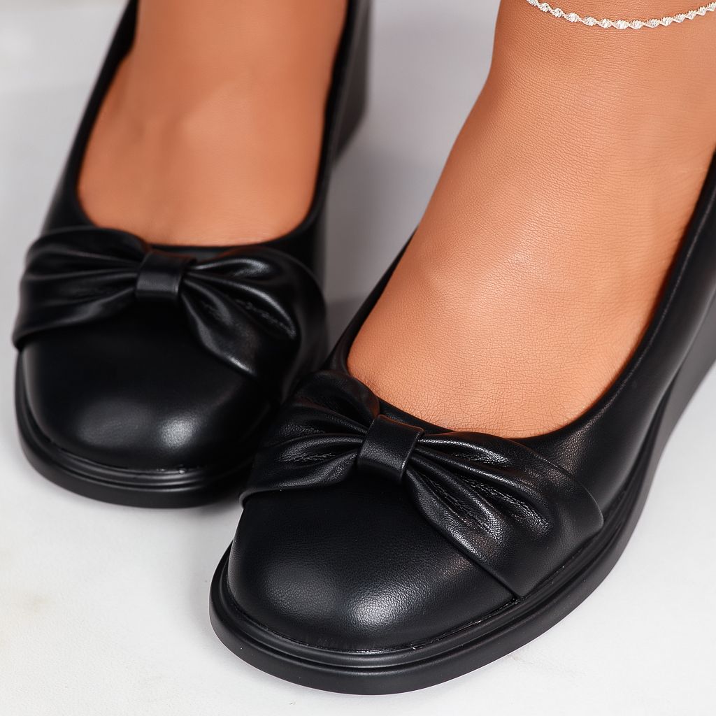Ежедневни дамски обувки с платформа Elena Черно #12343