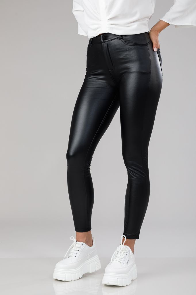 Дамски панталон Екологична кожа Черен Alara #A1