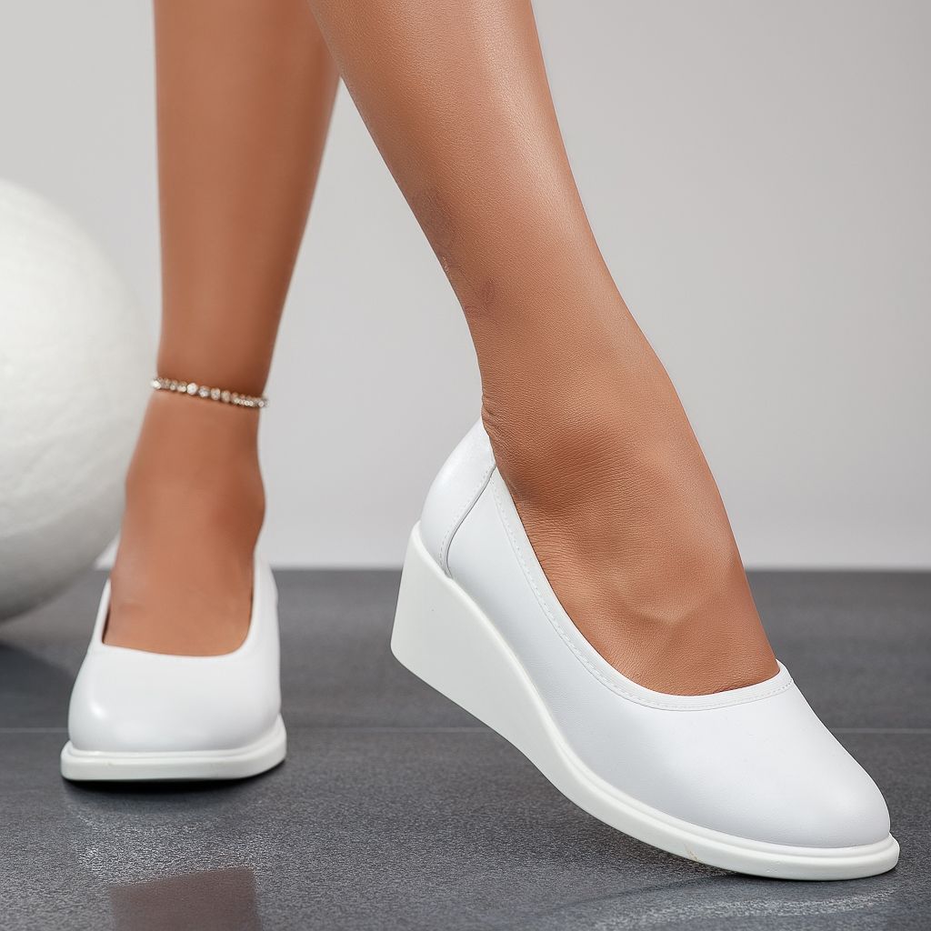 Ежедневни дамски обувки с платформа Rhodos Бяло #12333