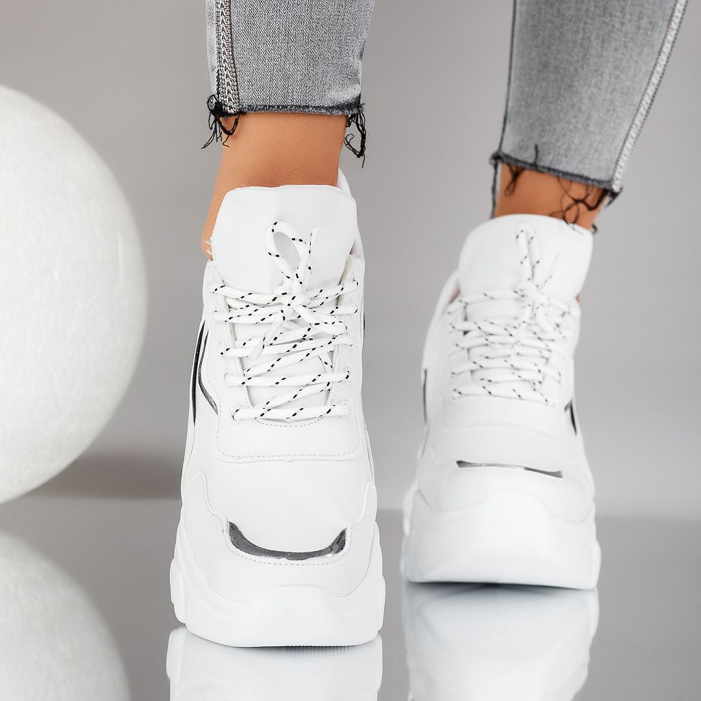 Дамски спортни обувки С платформата Hailey Бяло #12712