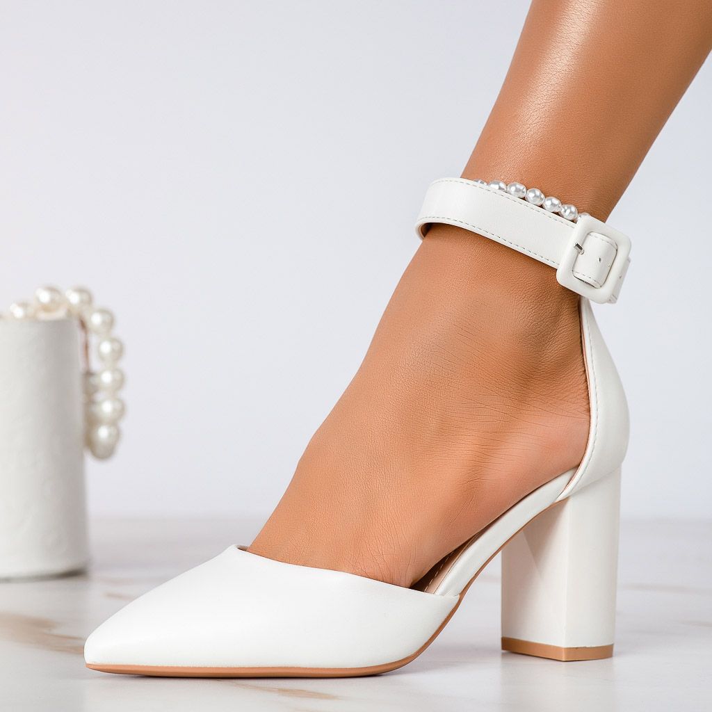Дамски обувки с ток Josie бялоi #13312