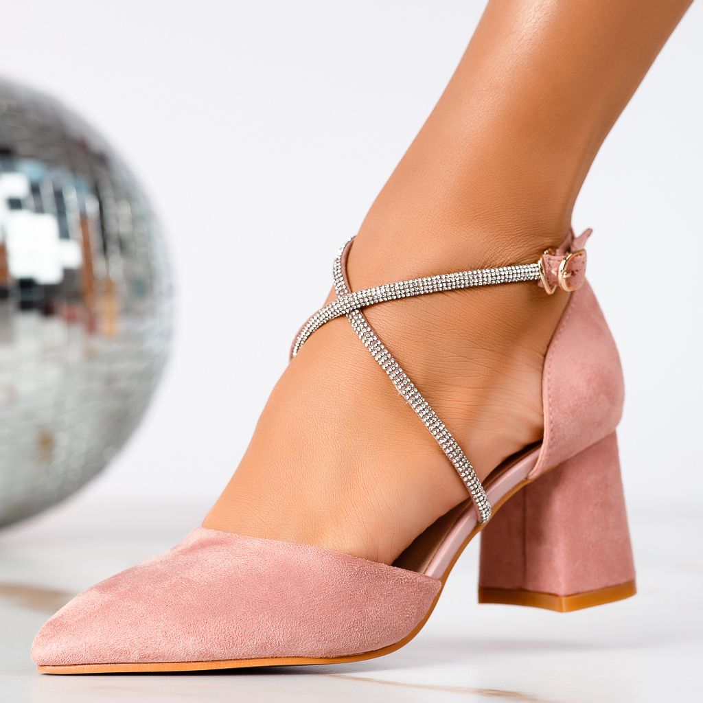 Дамски обувки с ток Marlyn розово #13342