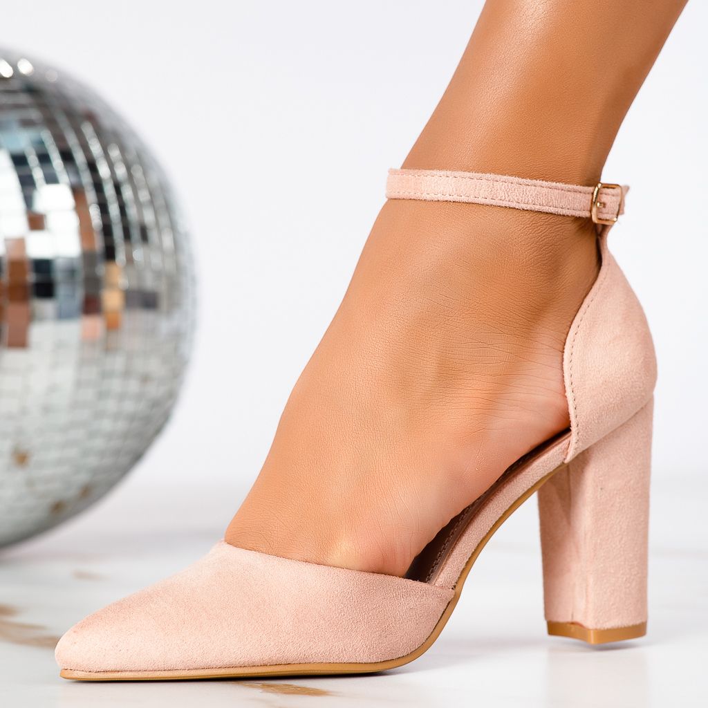 Дамски обувки с ток Briana розово #13304