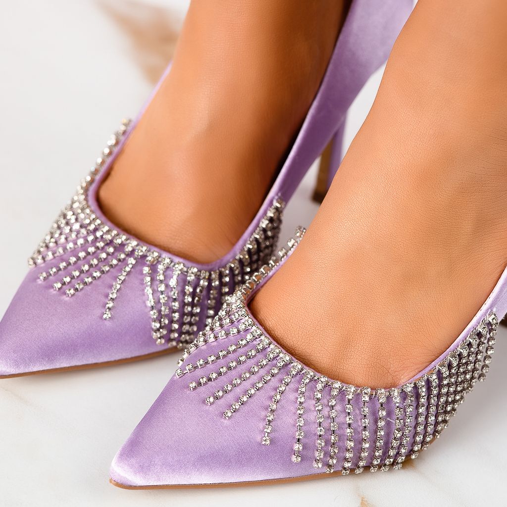 Дамски обувки с ток Sofia лилаво #13295