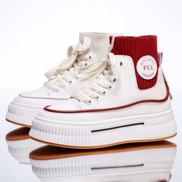 Дамски спортни обувки Josie Бяло/червен #13418