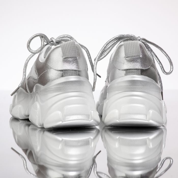 Дамски спортни обувки Естествена кожа Ema Сребро #13442