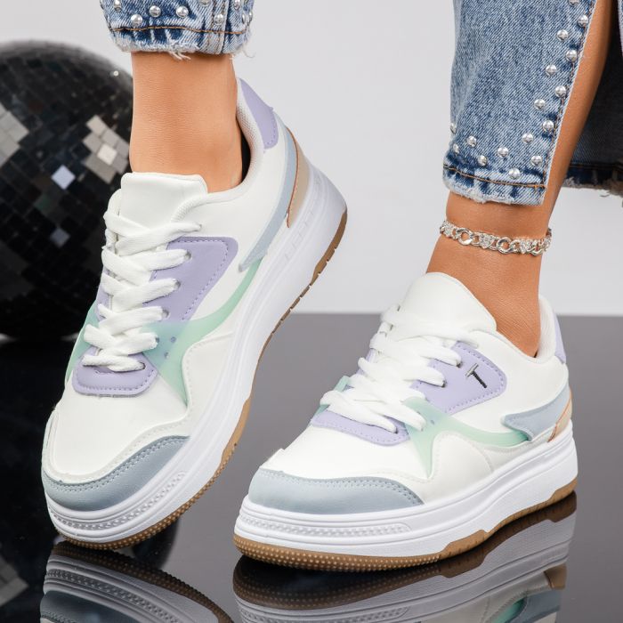 Дамски спортни обувки Bailey Бяло/Зелено #13561