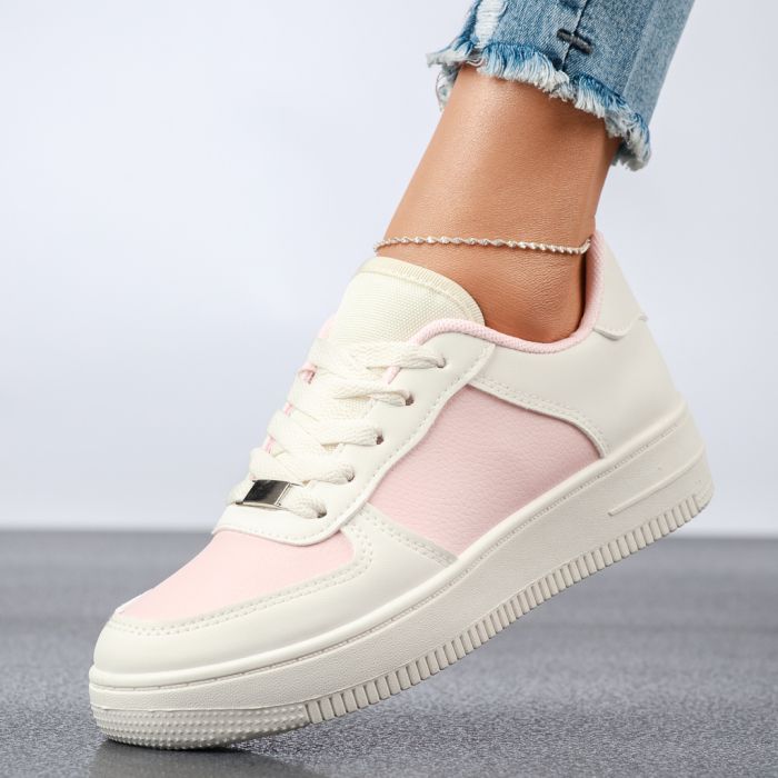 Дамски спортни обувки Lulu Бяло/Розово #13720