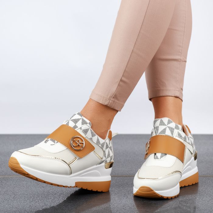 Дамски спортни обувки cu Platforma Damian Бяло #13700