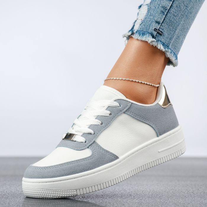 Дамски спортни обувки Lulu Бяло/Сив #13715
