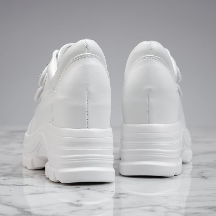 Дамски спортни обувки с платформа Casey Бяло #13788