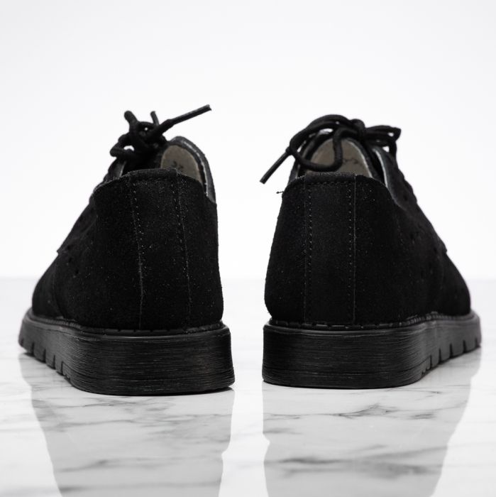 Дамски обувки Изработени от естествена кожа С перфорации Marta черен #13877
