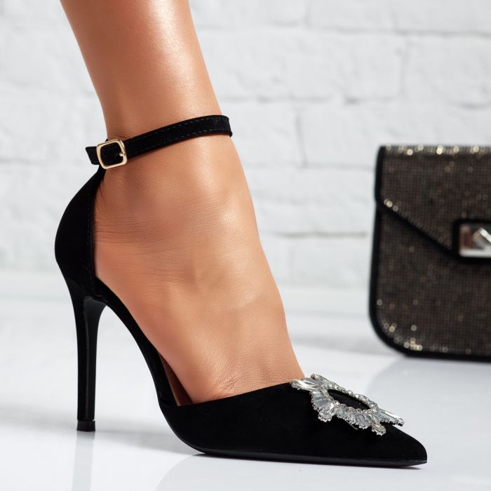 Дамски обувки с ток Oscar черен #14109