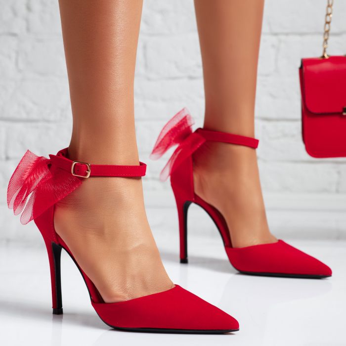 Дамски обувки с ток Taylor червен #14098